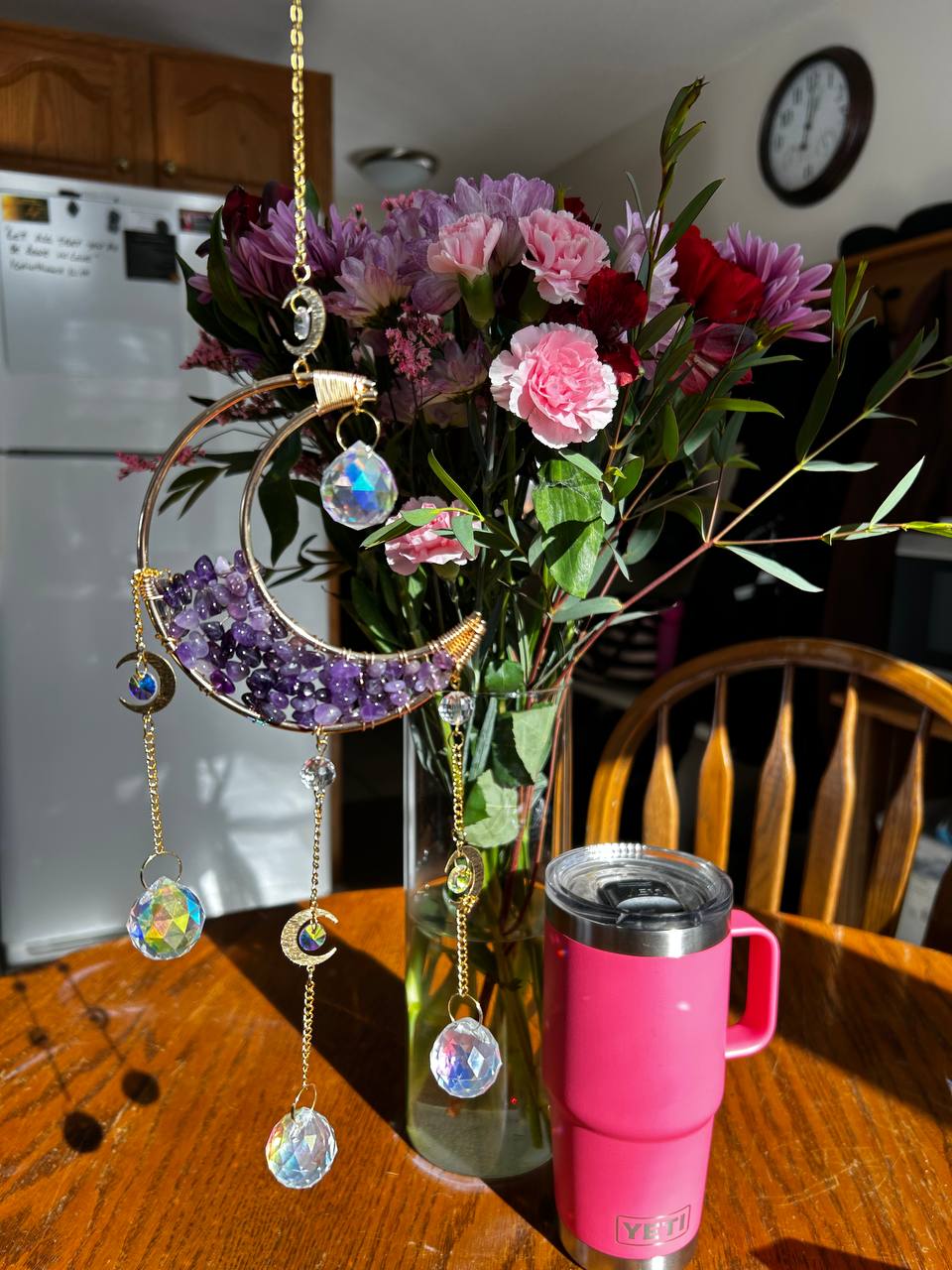 Amethyst Natural Crystal Sun & Moon Catchers