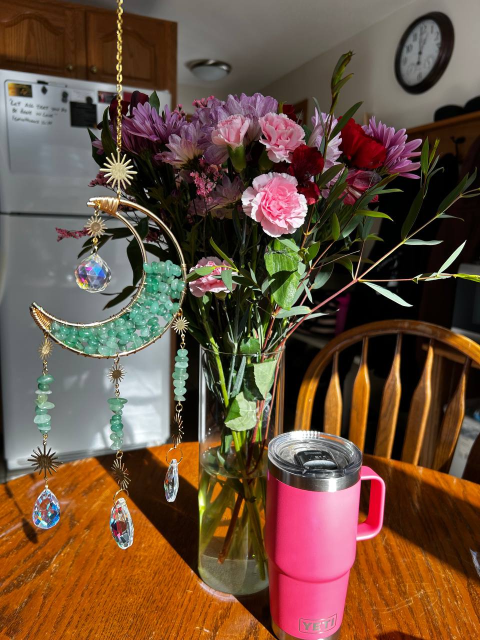Aventurine Natural Crystal Sun & Moon Catchers